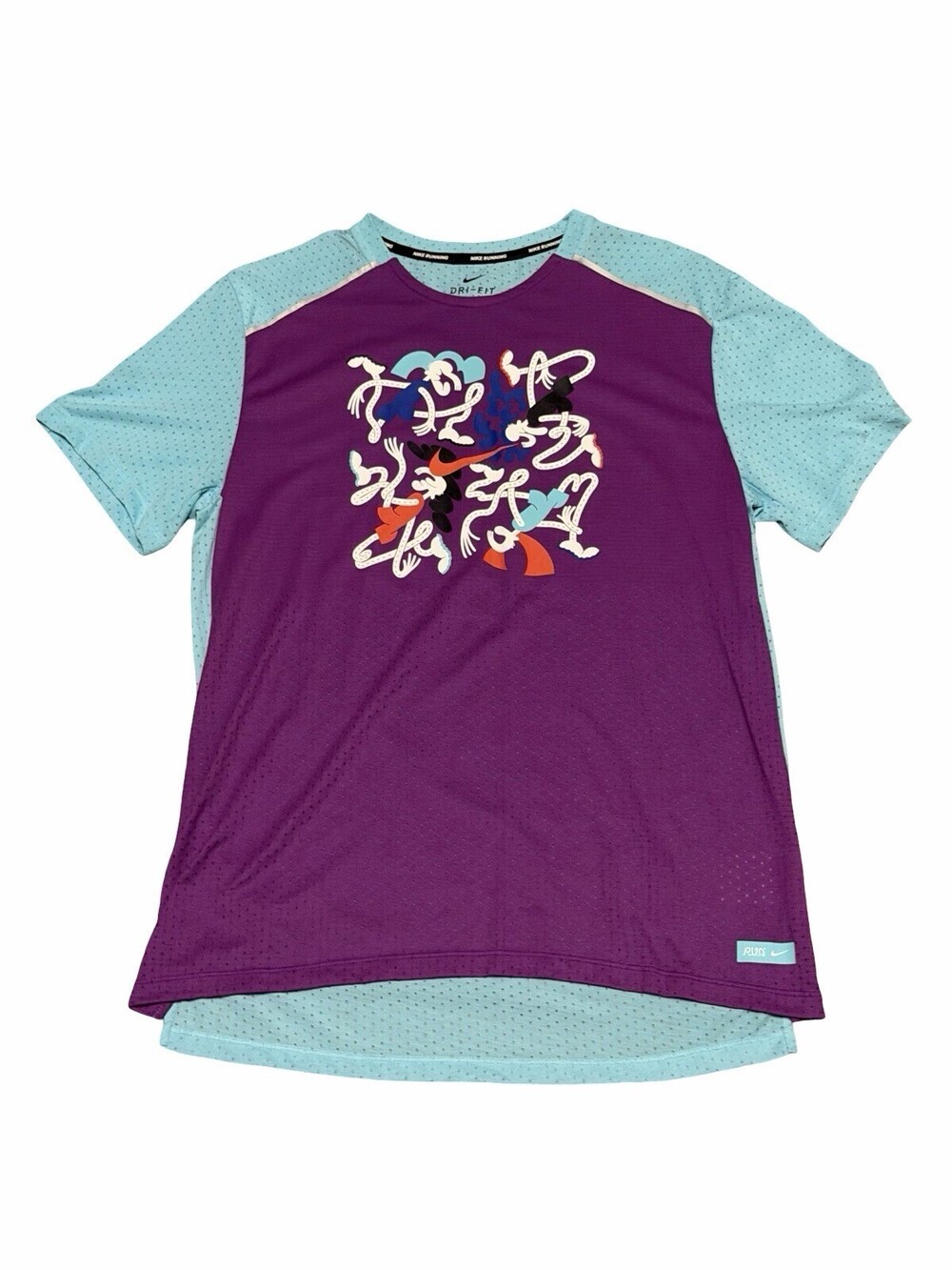 Rare Nike Tokyo Miler Running Tee Shirt Size Medium Pro Elite Purple Teal